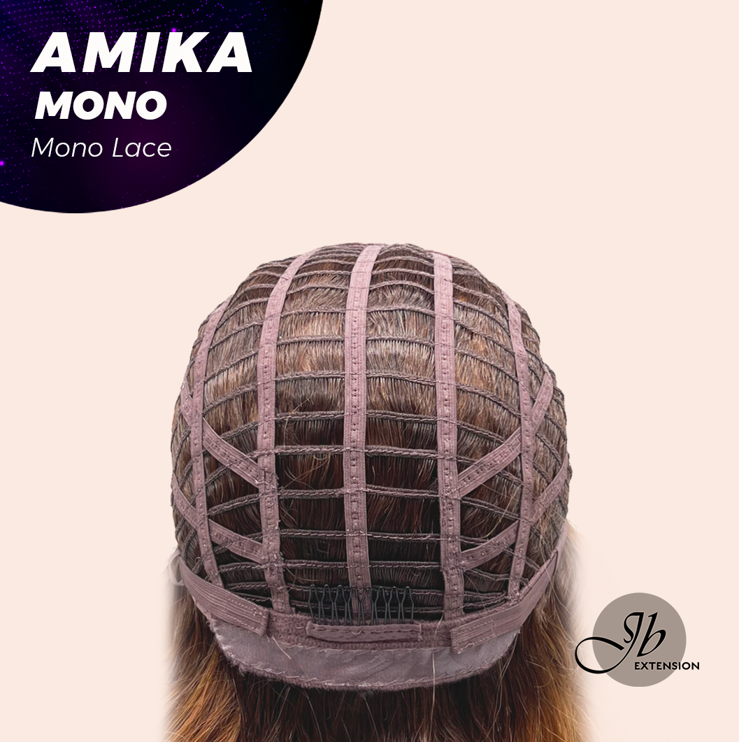 [FINAL SALE] JBEXTENSION AMIKA MONO Monofilament Handmade Wig 6X5 Full Monofilament Hand Tied Top Wig 14 Inches Copper Curly Mono Lace Wig Glueless Black Sapphire Wig AMIKA MONO【BENDY EAR TABS】