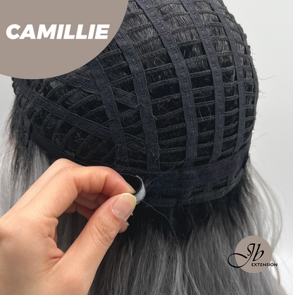 [FINAL SALE] JBEXTENSION 14 Inches Grey Silver with Dark Root Women Fashion Full Machine Wig CAMILLIE【PLUS PERMATEASE】【BENDY EAR TABS】