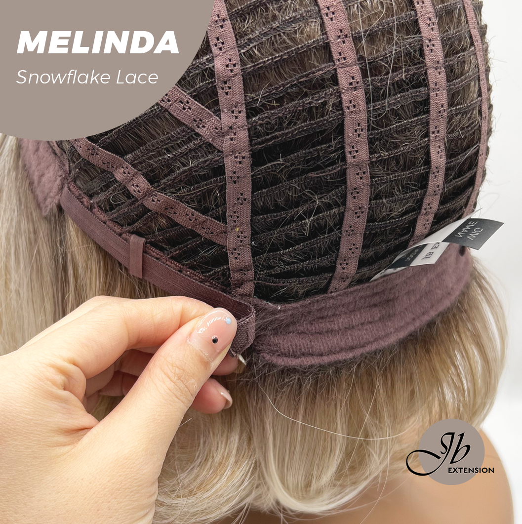 JBEXTENSION 10 Inches Mix Blonde Curly Pre-Cut Arc Snowflake Lace Frontlace Glueless Wig  MELINDA SNOWFLAKE【BENDY EAR TABS】