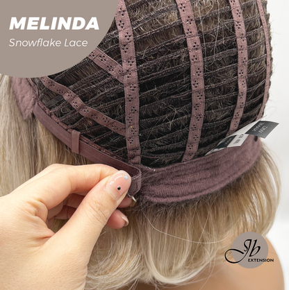 JBEXTENSION 10 Inches Mix Blonde Curly Pre-Cut Arc Snowflake Lace Frontlace Glueless Wig  MELINDA SNOWFLAKE【BENDY EAR TABS】
