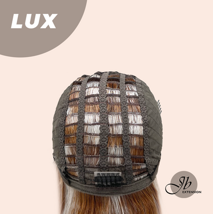 JBEXTENSION 22 Inches Medium Brown Base with Silver Blonde Ombre Highlights Headband Wig LUX