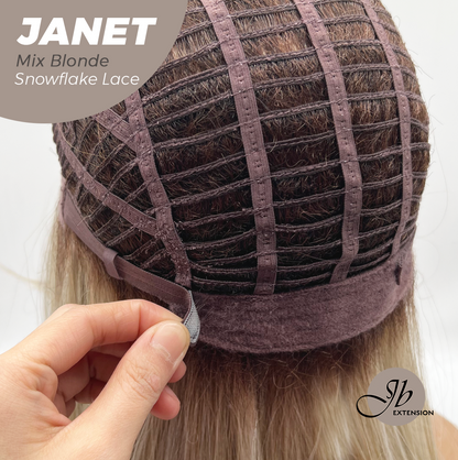 [PRE-ORDER] JBEXTENSION 19 Inches Mix Blonde Pre-Cut Arc Snowflake Lace Frontlace Glueless Wig JANET MIX BLONDE【BENDY EAR TABS】