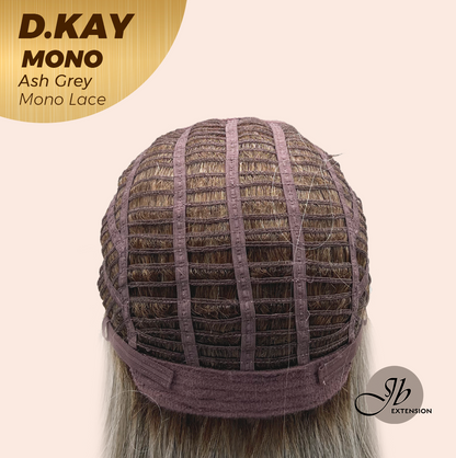 JBEXTENSION D.KAY MONO Partial Monofilament Wig 18 Inches Ash Grey Partial Mono Lace Glueless Women Fashion Wig D.KAY MONO ASH GREY【BENDY EAR TABS】