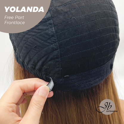 JBEXTENSION 18 Inches Brown Curly Lace Front Wig.Pre Plucked HD Transparent Lace Frontal Glueless Wig YOLANDA