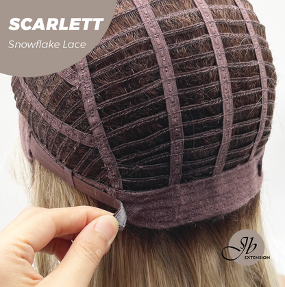 JBEXTENSION 19 Inches Curly Mix Blonde Pre-Cut Arc Snowflake Lace Frontlace Glueless Wig SCARLETT【BENDY EAR TABS】