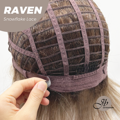 JBEXTENSION 12 Inches Ash Grey Pre-Cut Side Part Snowflake Lace Frontlace Glueless Wig RAVEN【BENDY EAR TABS】