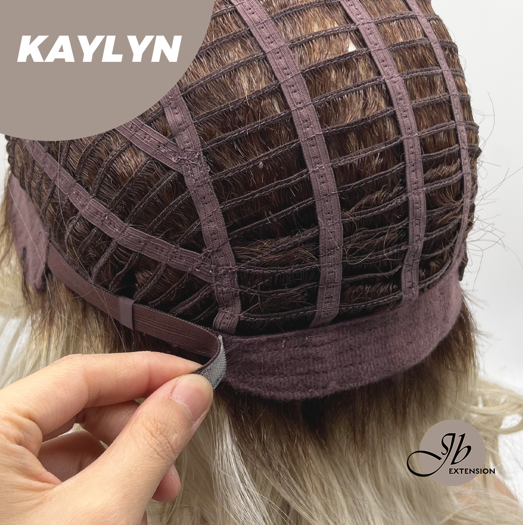 [FINAL SALE] JBEXTENSION 15 Inches Blonde Curly Women Fashion Full Machine Wig KAYLYN【PLUS PERMATEASE】【BENDY EAR TABS】