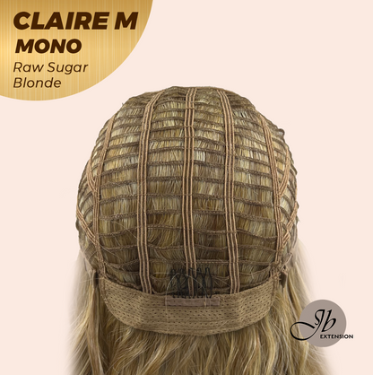 HOT OF SEASON - CLAIRE MONO Partial Monofilament Wig 22 Inches Raw Sugar Blonde Partial Mono Lace Glueless Wig CLAIRE MONO RAW SUGAR BLONDE【BENDY EAR TABS】