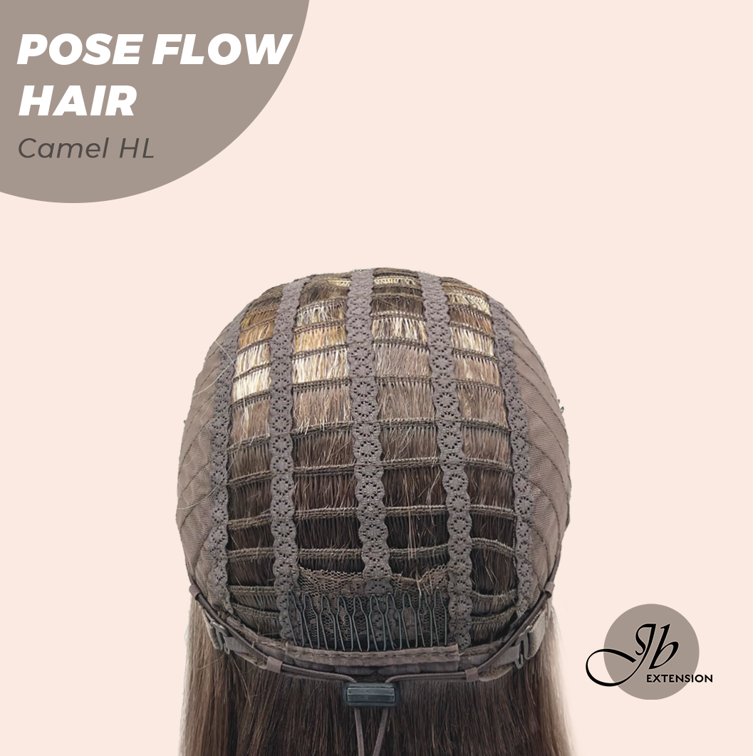 JBEXTENSION 18 Inches Camel Highlight Headband Wig POSE FLOW HAIR - CAMEL HIGHLIGHT