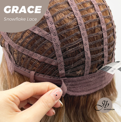 [FINAL SALE] JBEXTENSION 15 Inches Mix Blonde Wave Pre-Cut Arc Snowflake Lace Frontlace Glueless Wig GRACE【BENDY EAR TABS】