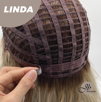[FINAL SALE] JBEXTENSION 18 Inches Blonde Women Fashion Full Machine Wig LINDA【PLUS PERMATEASE】【BENDY EAR TABS】