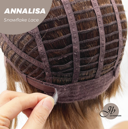 [PRE-ORDER] JBEXTENSION 10 Inches Bob Cut Mix Copper Pre-Cut Side Part Snowflake Lace Frontlace Glueless Wig ANNALISA【BENDY EAR TABS】