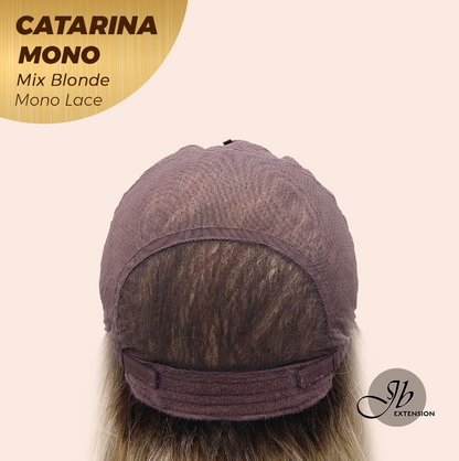 JBEXTENSION CATARINA MONO Full Monofilament Handmade Full Lace Full Hand Tied Wig 13 Inches Mix Blonde Mono Lace Handmade Futura Fiber Wig with Anti-slip Silicone Strips Glueless Wig CATARINA MONO MIX BLONDE【BENDY EAR TABS】