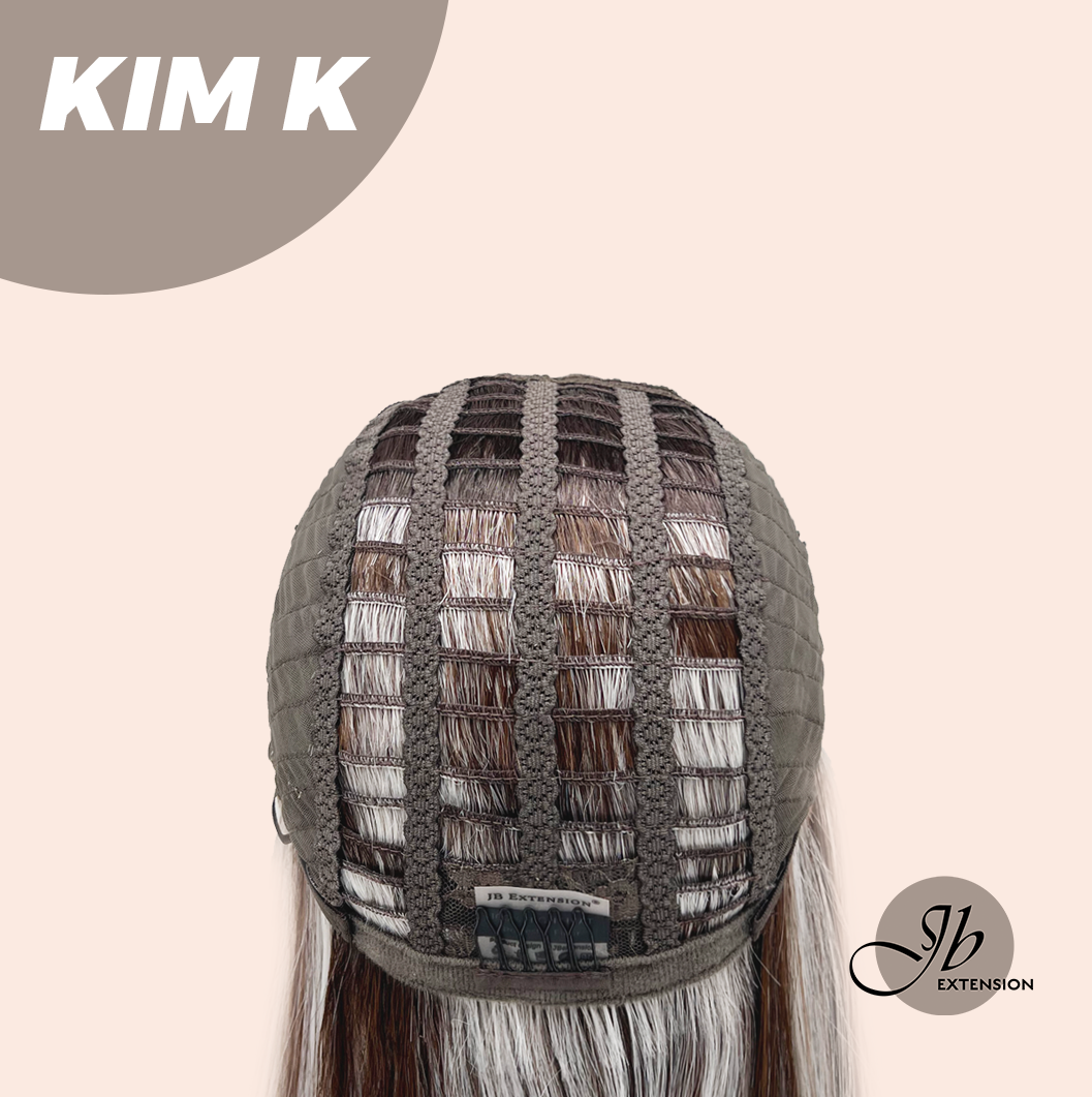 JBEXTENSION 22 Inches Straight Grey Brown Silver Ombre Headband Wig KIM K