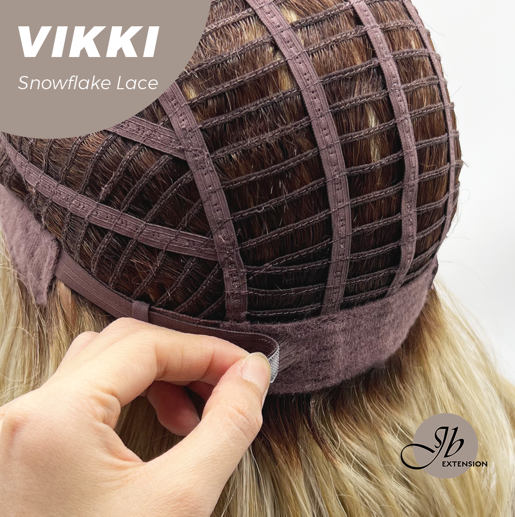 [FINAL SALE] JBEXTENSION 18 Inches Mix Blonde Long Pre-Cut T Part Snowflake Lace Frontlace Glueless Wig VIKKI【BENDY EAR TABS】
