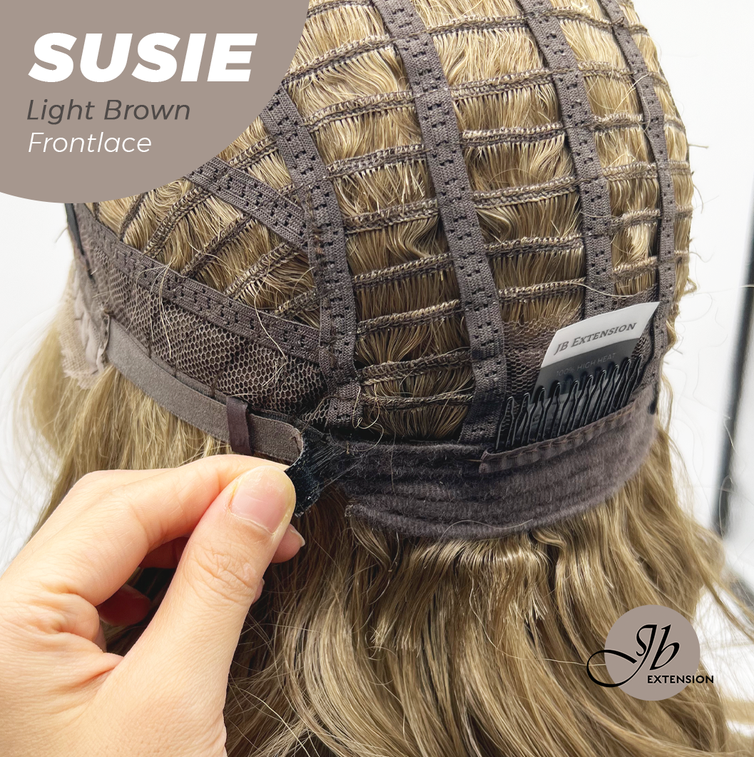 [FINAL SALE] JBEXTENSION 16 Inches Light Brown Women Pre-Cut Frontlace Glueless Wig SUSIE LIGHT BROWN
