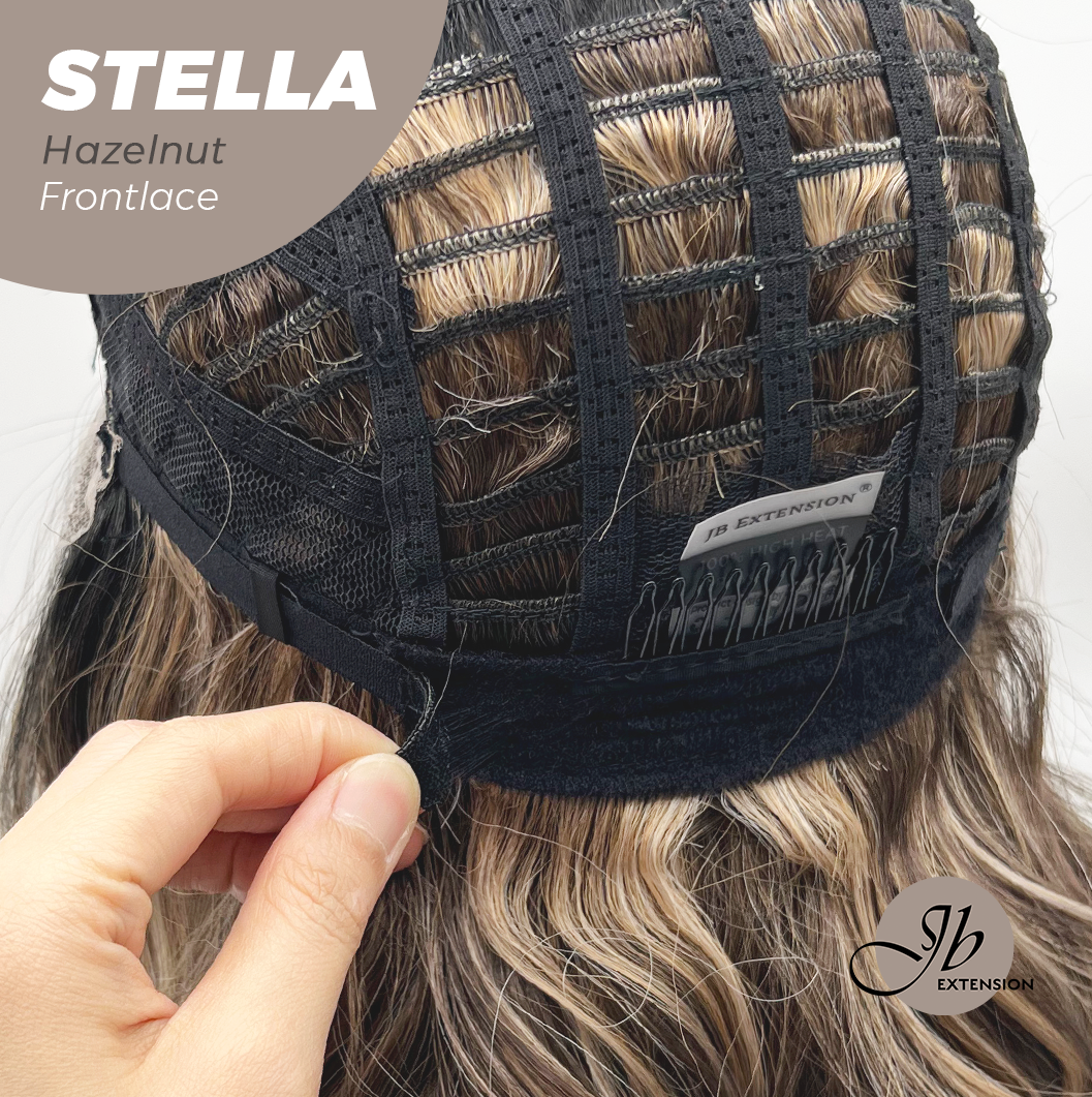 JBEXTENSION 16 Inches Hazelnut Curly Women Pre-Cut Frontlace Glueless Wig STELLA HAZELNUT