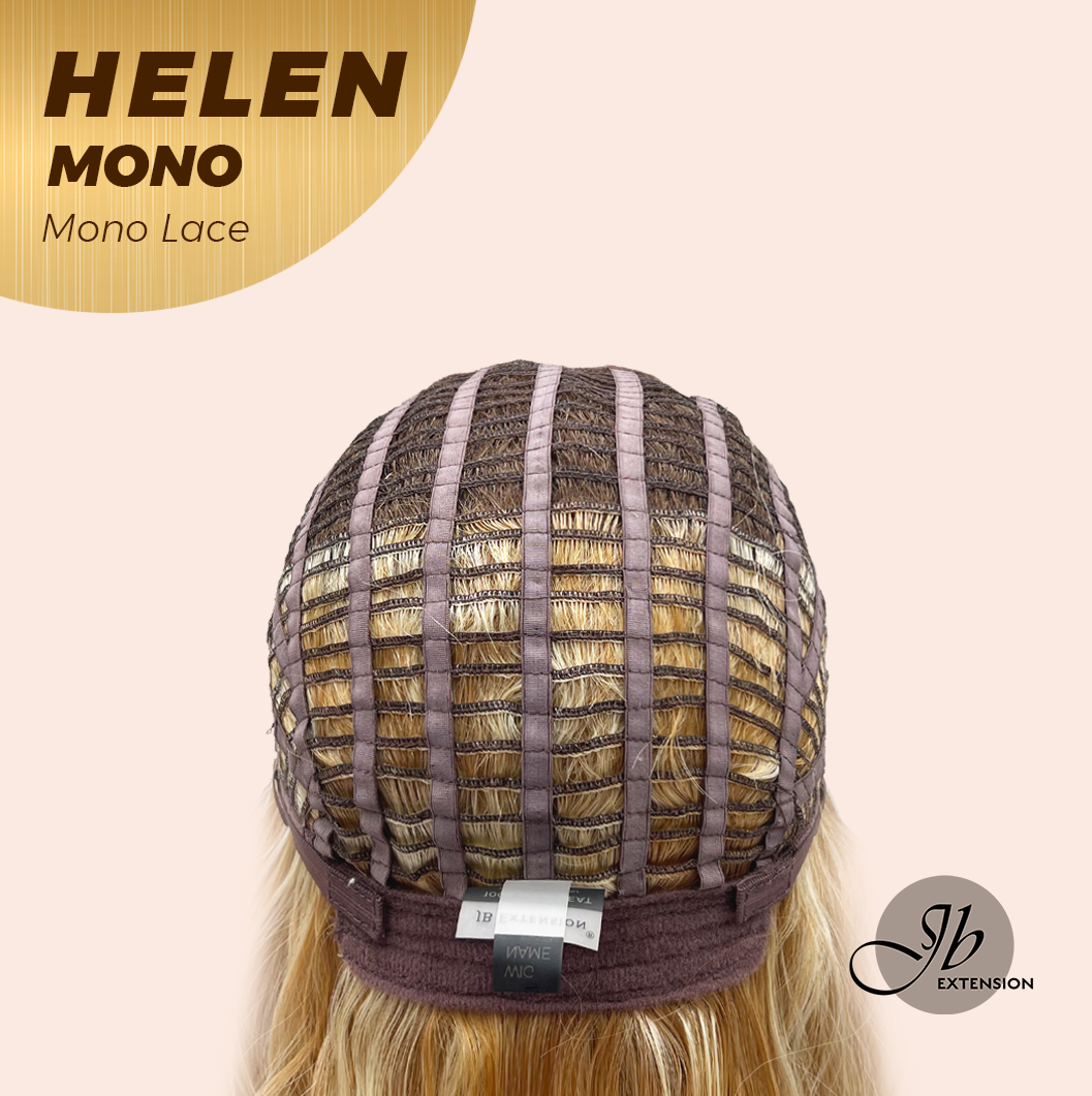 JBEXTENSION HELEN MONO Monofilament Handmade Wig 6X5 Full Monofilament Hand Tied Top Wig 14 Inches Honey Blonde Mono Lace Wig with Anti-slip Silicone Strips Glueless Wig HELEN MONO【BENDY EAR TABS】