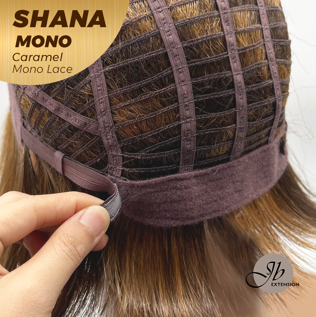 [FINAL SALE] JBEXTENSION SHANA MONO Monofilament Handmade Wig 6X5 Full Monofilament Hand Tied Top Wig 10 Inches Caramel Mono Lace Handmade Futura Fiber Wig With Anti-slip Silicone Strips Glueless Wig SHANA MONO CARAMEL【BENDY EAR TABS】