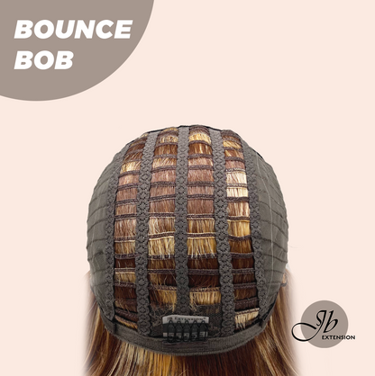 JBEXTENSION 10 Inches Bob Cut Honey Chestnut Balayage Headband Wig BOUNCE BOB