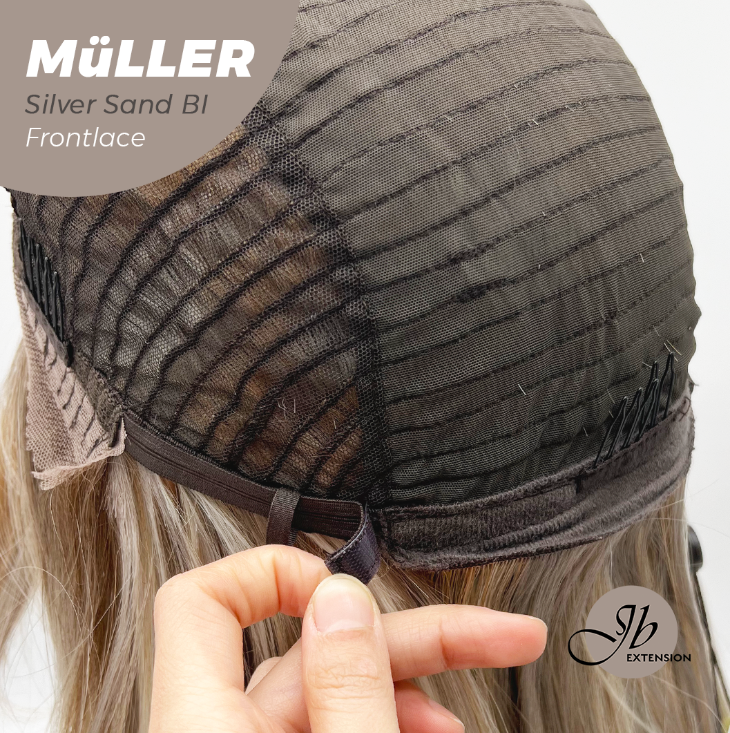 JBEXTENSION 22 Inches Silver Sand Blonde Pre-Cut Frontlace Glueless Wig MüLLER SILVER SAND BLONDE