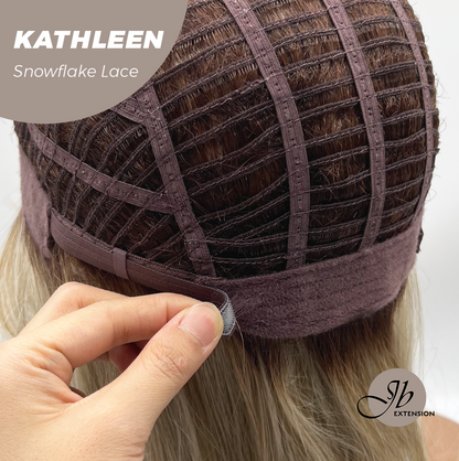 JBEXTENSION 15 Inches Mix Blonde Pre-Cut Arc Snowflake Lace Frontlace Glueless Wig KATHLEEN【BENDY EAR TABS】