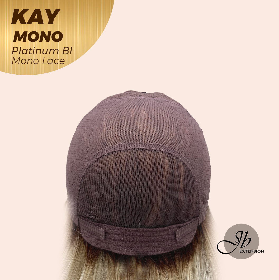 JBEXTENSION KAY MONO Full Monofilament Handmade Full Lace Full Hand Tied Wig 19 Inches Platinum Blonde Mono Lace Handmade Futura Fiber Wig with Anti-slip Silicone Strips Glueless Wig KAY MONO - PLATINUM BLONDE【BENDY EAR TABS】