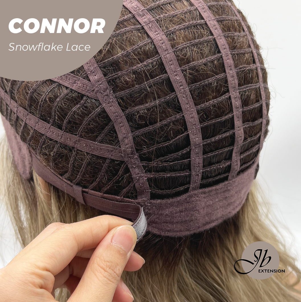 [PRE-ORDER] JBEXTENSION 13 Inches Dark Mix Blonde Curly Pre-Cut Arc Snowflake Lace Frontlace Glueless Wig CONNOR【BENDY EAR TABS】