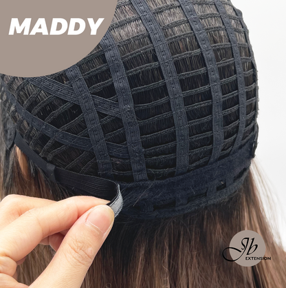 [FINAL SALE] JBEXTENSION 18 Inches Ash Brown Women Fashion Full Machine Wig MADDY【PLUS PERMATEASE】【BENDY EAR TABS】