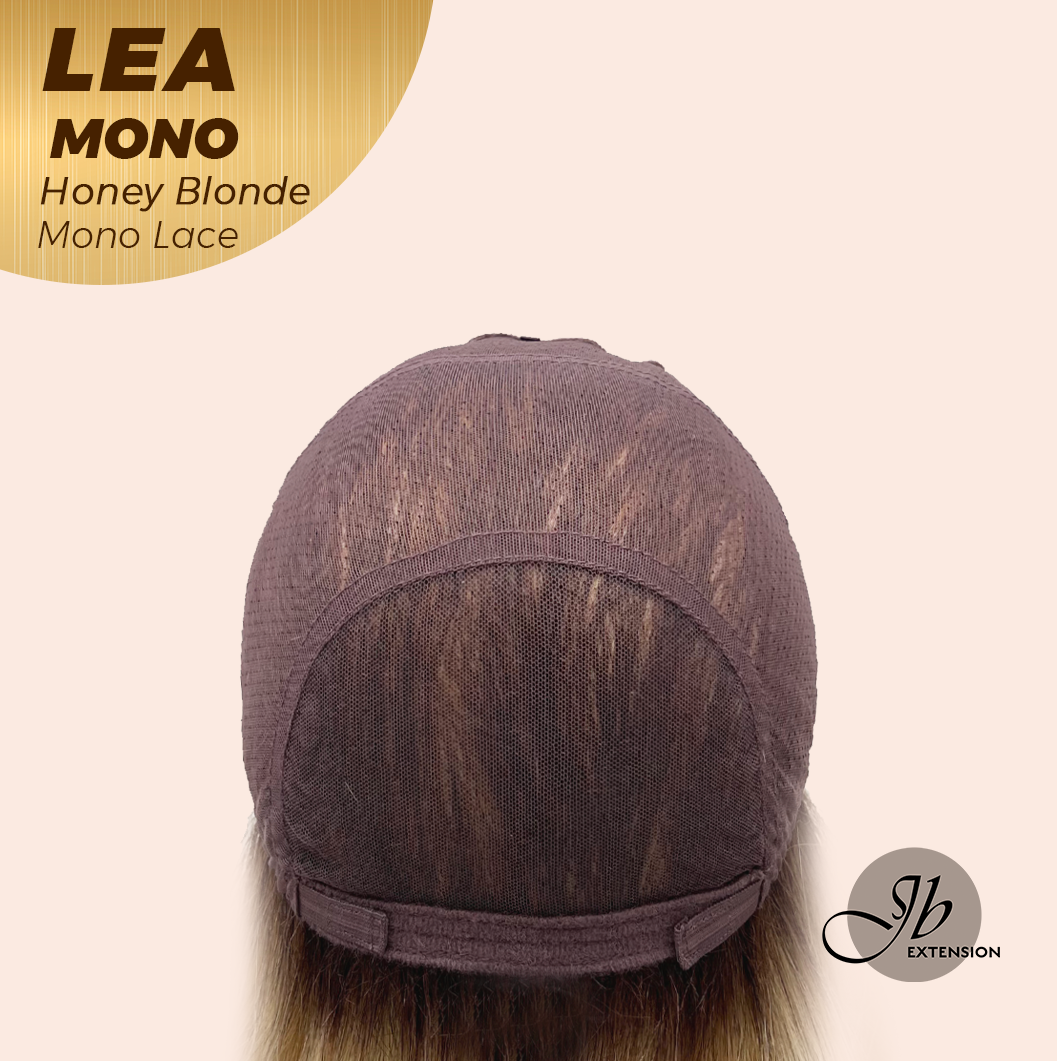 JBEXTENSION LEA MONO Full Monofilament Handmade Full Lace Full Hand Tied Wig 14 Inches Honey Blonde Mono Lace Handmade Futura Fiber Wig with Anti-slip Silicone Strips Glueless Wig LEA MONO HONEY BLONDE【BENDY EAR TABS】