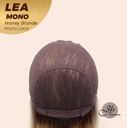 JBEXTENSION LEA MONO Full Monofilament Handmade Full Lace Full Hand Tied Wig 14 Inches Honey Blonde Mono Lace Handmade Futura Fiber Wig with Anti-slip Silicone Strips Glueless Wig LEA MONO HONEY BLONDE【BENDY EAR TABS】