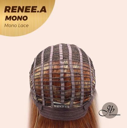 JBEXTENSION RENEE.A MONO Monofilament Handmade Wig 6X5 Full Monofilament Hand Tied Top Wig 22 Inches Cowboy Copper Mono Lace Wig With Anti-slip Silicone Strips Glueless Wig RENEE.A MONO【BENDY EAR TABS】