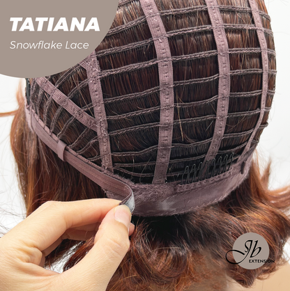 [FINAL SALE] JBEXTENSION 10 Inches Copper Curly Pre-Cut Side Part Snowflake Lace Frontlace Glueless Wig TATIANA【BENDY EAR TABS】