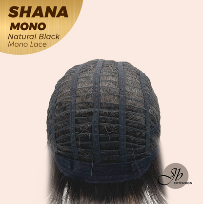 [FINAL SALE] JBEXTENSION SHANA MONO Monofilament Handmade Wig 6X5 Full Monofilament Hand Tied Top Wig 10 Inches Natural Black Mono Lace Handmade Futura Fiber Wig With Anti-slip Silicone Strips Glueless Wig SHANA MONO NATURAL BLACK【BENDY EAR TABS】