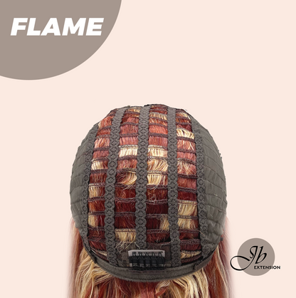 JBEXTENSION 24 Inches Curly Copper Auburn with Blonde Highlights Headband Wig FLAME