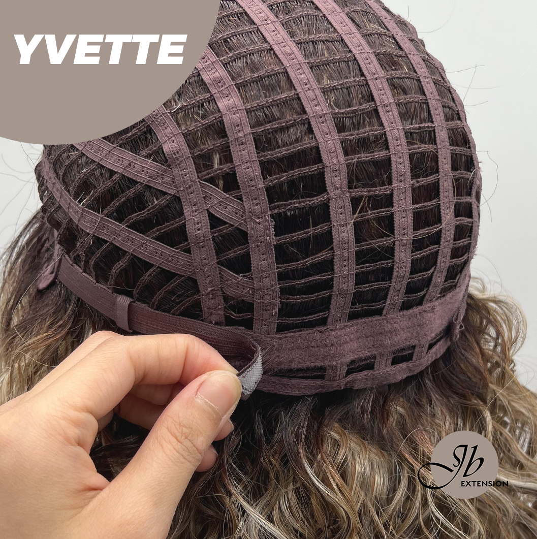 [FINAL SALE] JBEXTENSION 14 Inches Extra Curly Blonde with Brown Highlight Wig Women Fashion Full Machine Wig YVETTE【PLUS PERMATEASE】【BENDY EAR TABS】