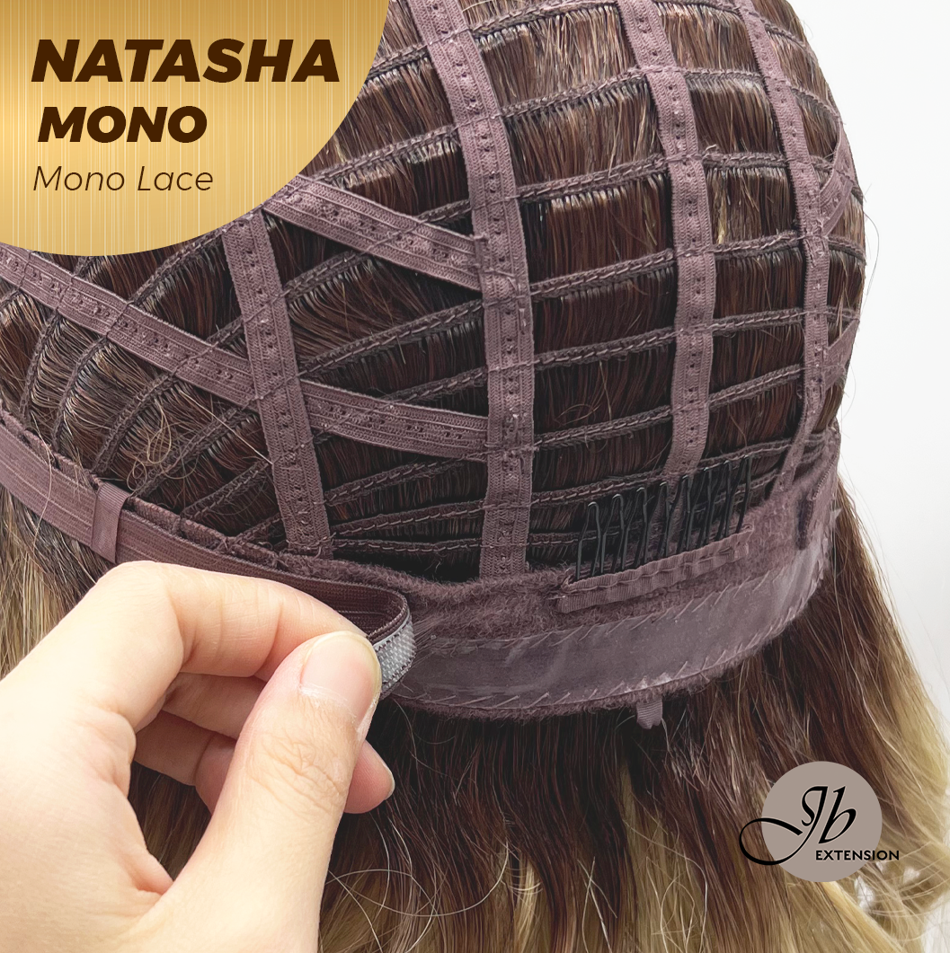 [FINAL SALE] JBEXTENSION NATASHA MONO Monofilament Handmade Wig 6X5 Full Monofilament Hand Tied Top Wig 12 Inches Honey Blonde Mono Lace Wig Glueless Wig NATASHA MONO【BENDY EAR TABS】