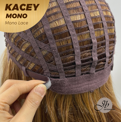 HOT OF SEASON - KACEY MONO Monofilament Handmade Wig 6X5 Full Monofilament Hand Tied Top Wig 27 Inches Copper Mono Lace Wig With Anti-slip Silicone Strips Glueless Wig KACEY MONO【BENDY EAR TABS】
