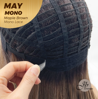 [PRE-ORDER] JBEXTENSION MAY MONO Monofilament Handmade Wig 6X5 Full Monofilament Hand Tied Top Wig 14 Inches Maple Brown Mono Lace Wig with Anti-slip Silicone Strips Glueless Wig MAY MONO - MAPLE BROWN【BENDY EAR TABS】