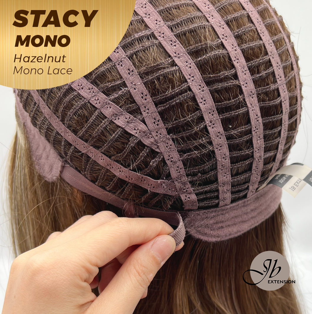 [PRE-ORDER] JBEXTENSION STACY MONO Monofilament Handmade Wig 6X5 Full Monofilament Hand Tied Top Wig 18 Inches Hazelnut Mono Lace Wig with Anti-slip Silicone Strips Glueless Wig STACY MONO - HAZELNUT【BENDY EAR TABS】