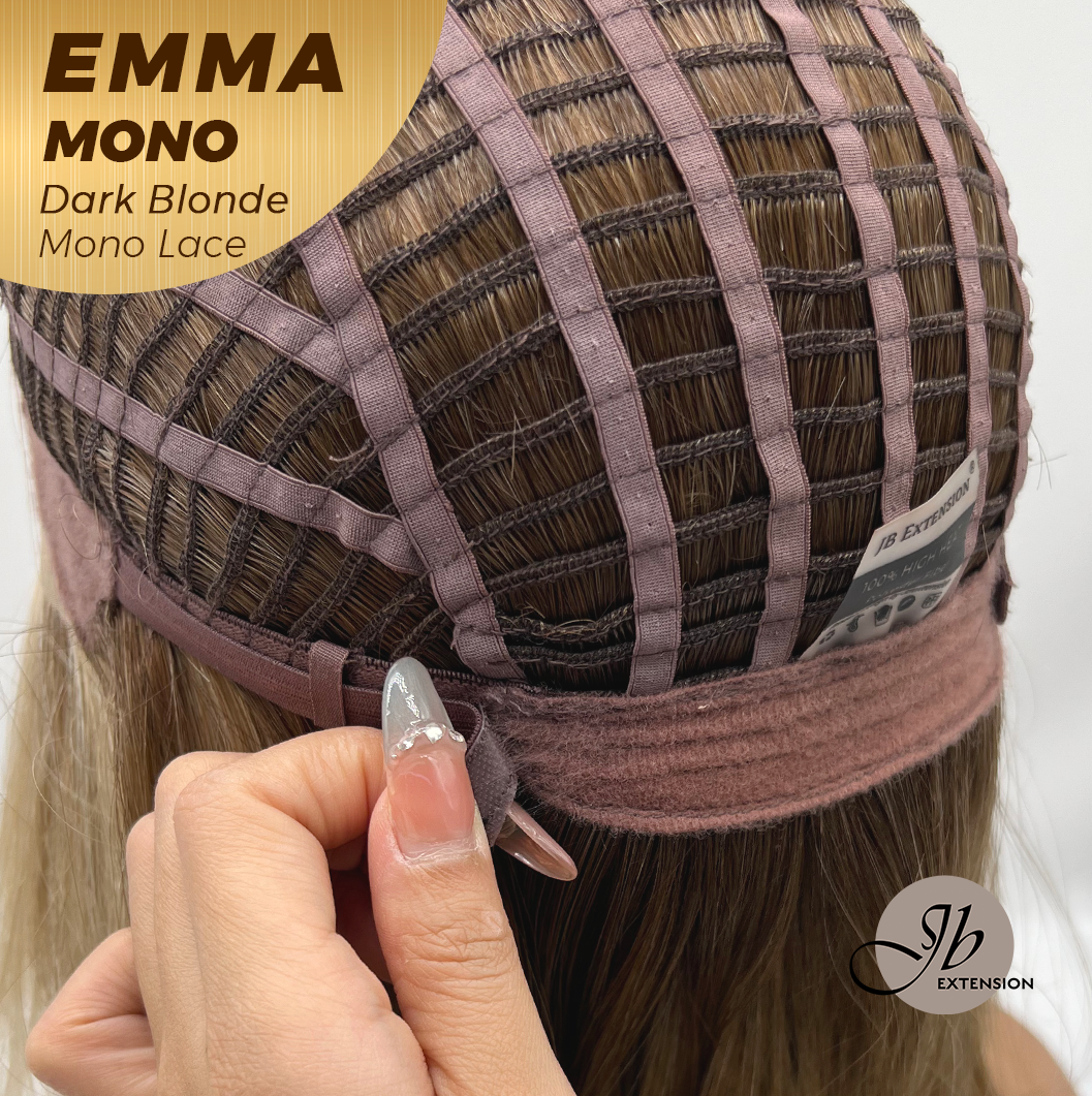 [FINAL SALE] JBEXTENSION EMMA MONO Monofilament Handmade Wig 6X5 Full Monofilament Hand Tied Top Wig 14 Inche Dark Blonde Mono Lace Wig With Anti-slip Silicone Strips Glueless Wig EMMA MONO DARK BLONDE【BENDY EAR TABS】