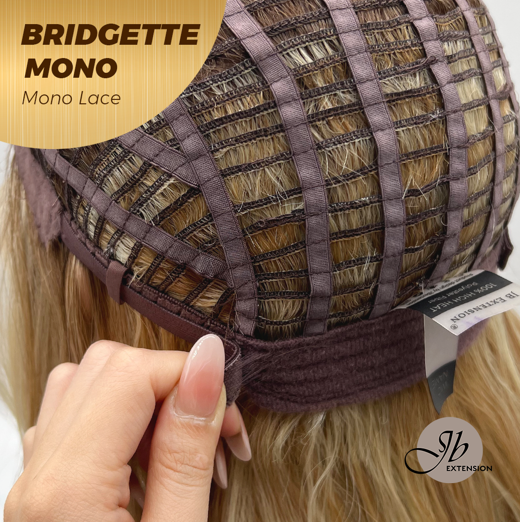JBEXTENSION BRIDGETTE MONO Monofilament Handmade Wig 6X5 Full Monofilament Hand Tied Top Wig 16 Inches Curly Honey Blonde Mono Lace Wig with Anti-slip Silicone Strips Glueless Wig BRIDGETTE MONO【BENDY EAR TABS】