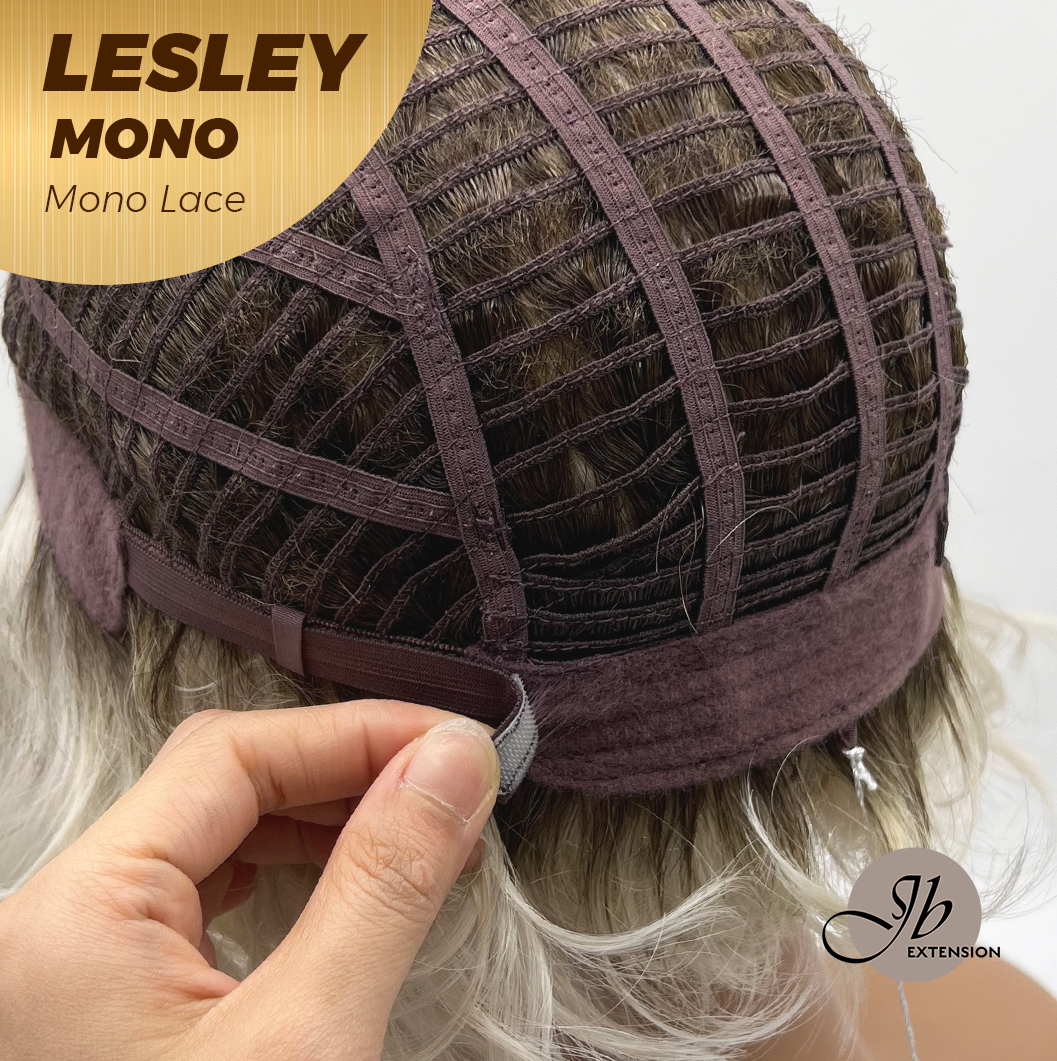 [FINAL SALE] JBEXTENSION LESLEY MONO Monofilament Handmade Wig 6X5 Full Monofilament Hand Tied Top Wig 10 Inches Silver Curly Mono Lace Wig With Anti-slip Silicone Strips Glueless Wig LESLEY MONO【BENDY EAR TABS】