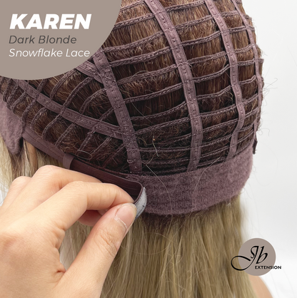 [PRE-ORDER] JBEXTENSION 18 Inches Dark Blonde Pre-Cut Arc Snowflake Lace Frontlace Glueless Wig KAREN DARK BLONDE【BENDY EAR TABS】