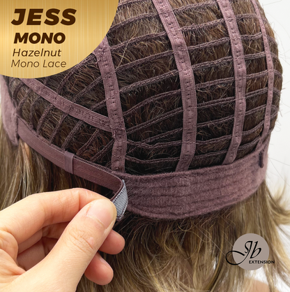 [PRE-ORDER] JBEXTENSION JESS MONO Monofilament Handmade Wig 6X5 Full Monofilament Hand Tied Top Wig 10 Inches Hazelnut Mono Lace Wig With Anti-slip Silicone Strips Glueless Wig JESS MONO HAZELNUT【BENDY EAR TABS】