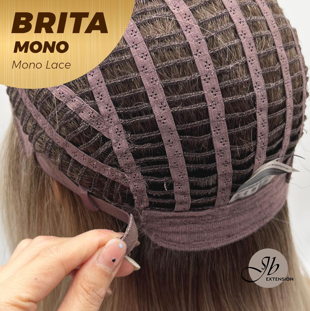 JBEXTENSION BRITA MONO Monofilament Handmade Wig 6X5 Full Monofilament Hand Tied Top Wig 22 Inches Light Blonde Mono Lace Wig Glueless Wig BRITA MONO - LIGHT BLONDE【BENDY EAR TABS】