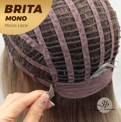 JBEXTENSION BRITA MONO Monofilament Handmade Wig 6X5 Full Monofilament Hand Tied Top Wig 22 Inches Light Blonde Mono Lace Wig Glueless Wig BRITA MONO - LIGHT BLONDE【BENDY EAR TABS】