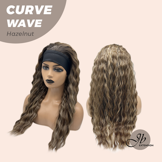 JBEXTENSION 26 Inches Long Wave Hazelnut Headband Wig CURVE WAVE - HAZELNUT