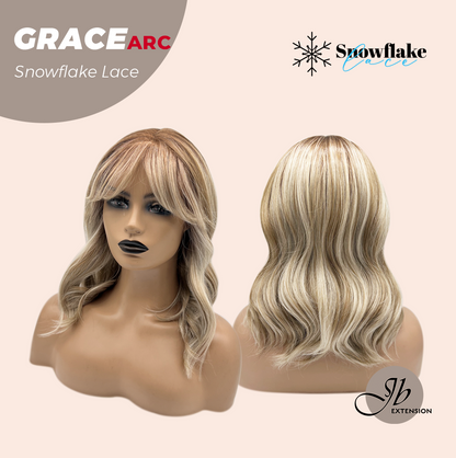 [FINAL SALE] JBEXTENSION 15 Inches Mix Blonde Wave Pre-Cut Arc Snowflake Lace Frontlace Glueless Wig GRACE【BENDY EAR TABS】