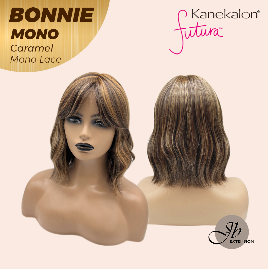 JBEXTENSION BONNIE MONO Full Monofilament Handmade Full Lace Full Hand Tied Wig 12 Inches Caramel Mono Lace Handmade Futura Fiber Glueless Wig BONNIE MONO CARAMEL【BENDY EAR TABS】